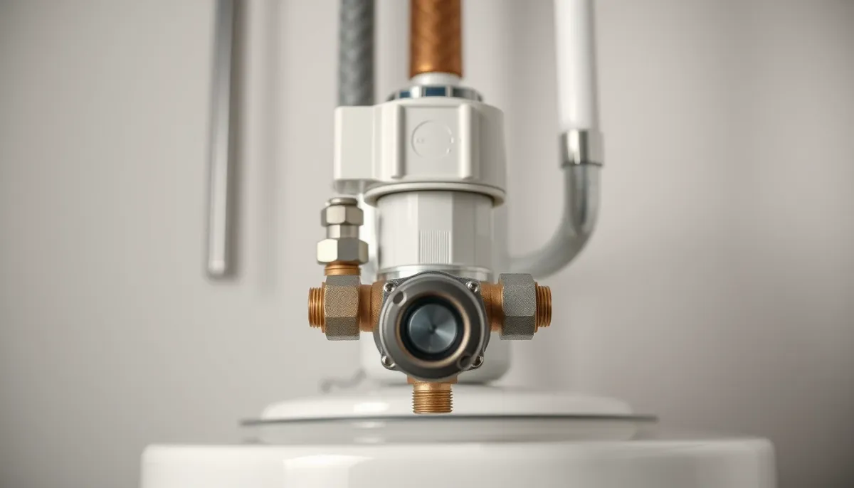 Groupe de sécurité neuf installé sur un chauffe-eau moderne, garantissant un fonctionnement fiable