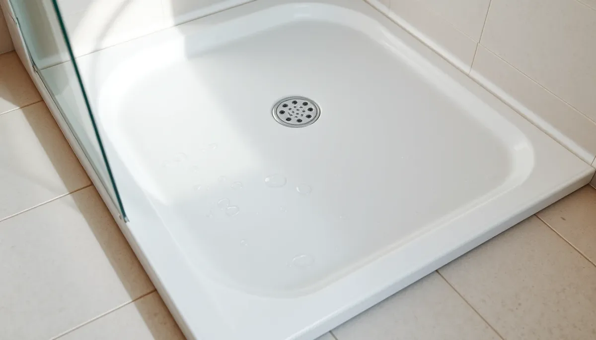 Gros plan sur un receveur extraplat installé dans une salle de bains