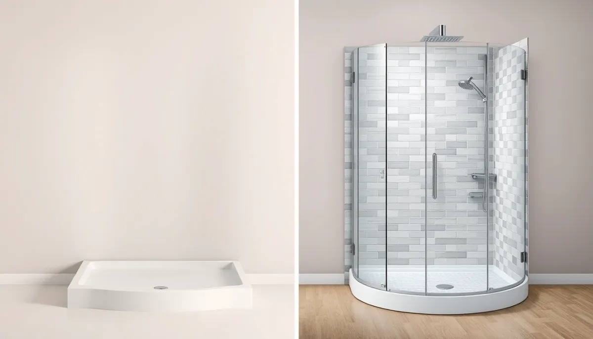 Comparaison entre un receveur extraplat et une douche carrelée